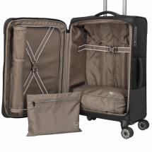 Travelite Crosslite 5.0 Sort Kuffert Trolley M - 3,3 kg - 43 X 66 X 28 / 32 cm - 61/66 L - RECYCLED