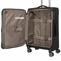 Travelite Crosslite 5.0 Sort Kuffert Trolley M - 3,3 kg - 43 X 66 X 28 / 32 cm - 61/66 L - RECYCLED