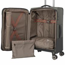 Travelite Crosslite 5.0 Oliven Kuffert Trolley M - 3,3 kg - 43 X 66 X 28 / 32 cm - 61/66 L - RECYCLED