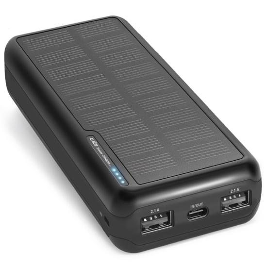 Sbs Oplader / Powerbank med Solceller - 20000 mAh