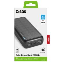 Sbs Oplader / Powerbank med Solceller - 20000 mAh